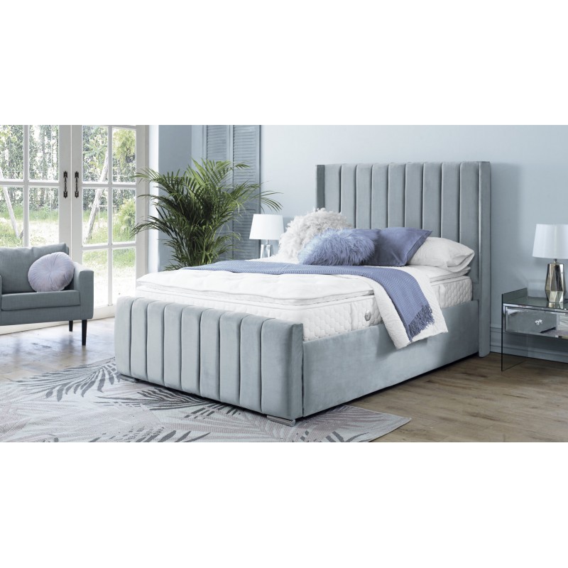 Araz Velvet Silver 3ft Bed